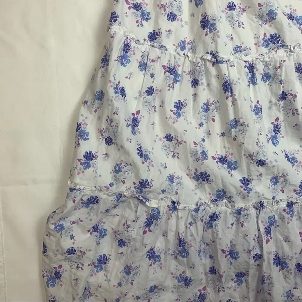 Love Shack fancy women's small white floral maxi dress tiered target purple doen - Picture 7 of 13